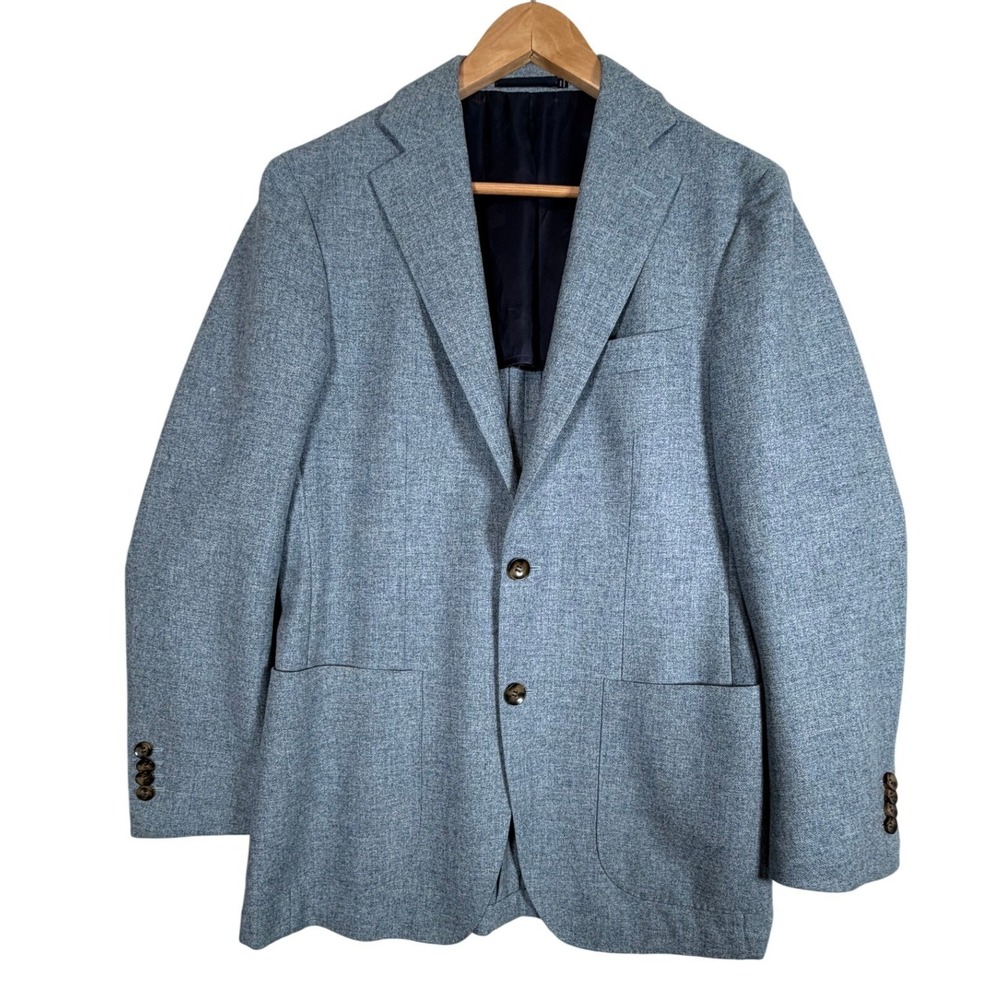 Suitsupply Havana Blazer Mens 36R Blue Slim Fit Solbiati Wool Sport Coat Ivy